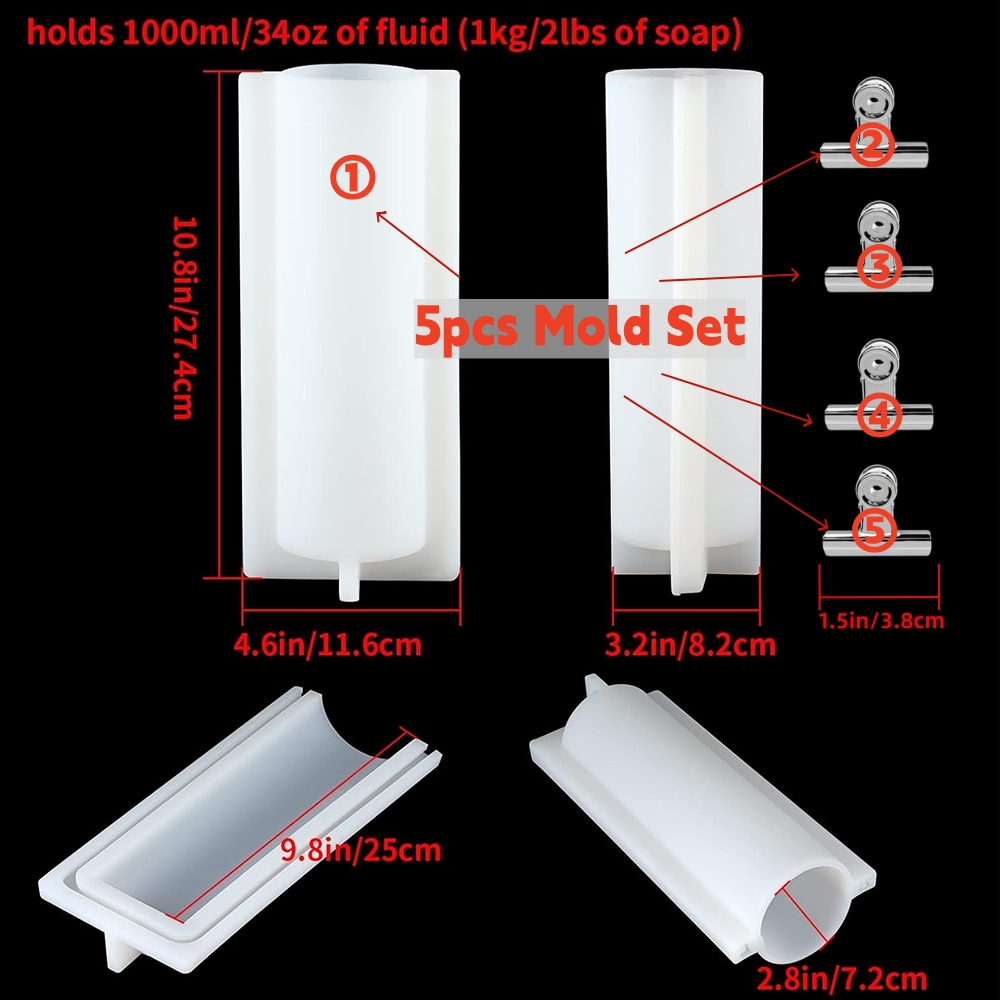 قالب صابون أسطواني كبير مع مشا - مراجعة Soap Mold Silicone Loaf وسعره