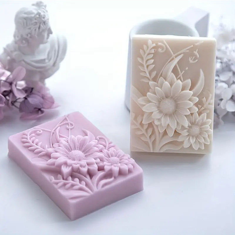 ثلاثية الأبعاد زهرة مربع الصاب - مراجعة Soap Mold Silicone Loaf وسعره