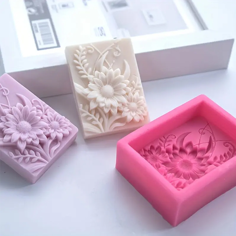 ثلاثية الأبعاد زهرة مربع الصاب - مراجعة Soap Mold Silicone Loaf وسعره