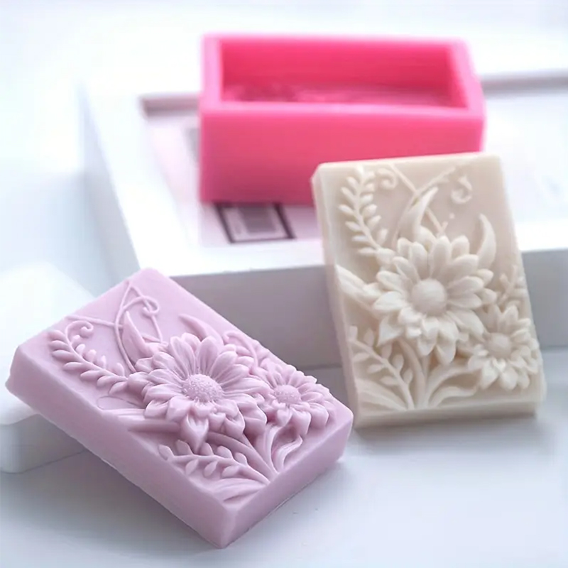 ثلاثية الأبعاد زهرة مربع الصاب - مراجعة Soap Mold Silicone Loaf وسعره
