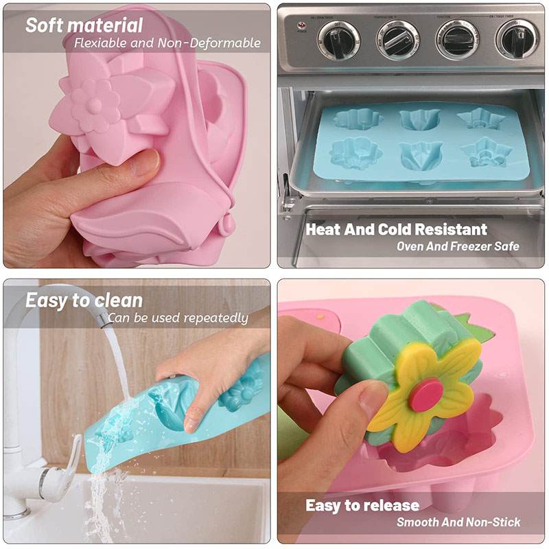 سيليكون زهرة كعكة قوالب 6-تجوي - مراجعة Soap Making Websites وسعره