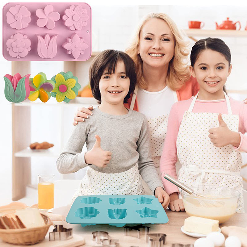 سيليكون زهرة كعكة قوالب 6-تجوي - مراجعة Soap Making Websites وسعره