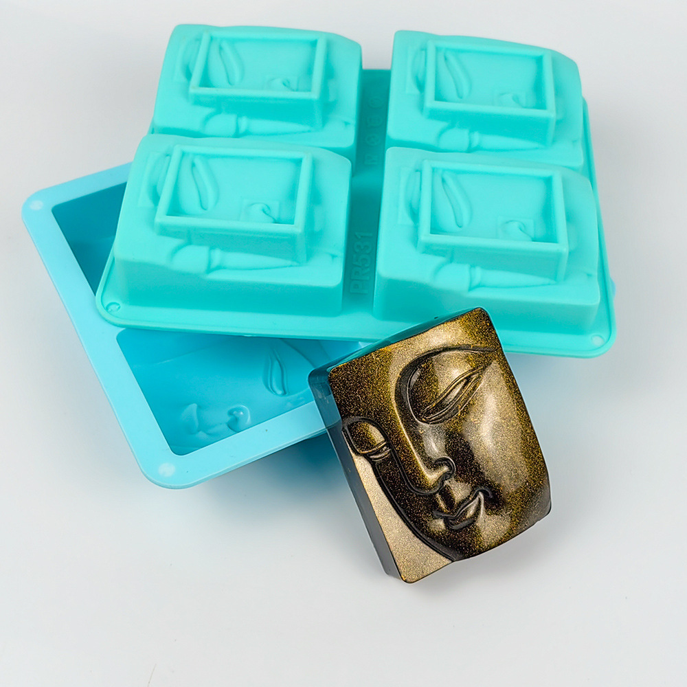 4 ثقوب الدينية صورة الصابون قا - مراجعة Soap Mold Silicone Loaf وسعره